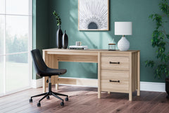 Best Deals Furniture - Ashley Furniture - Battelle 60" Home Office Desk - Home Office Desk / Tan - H3929-134