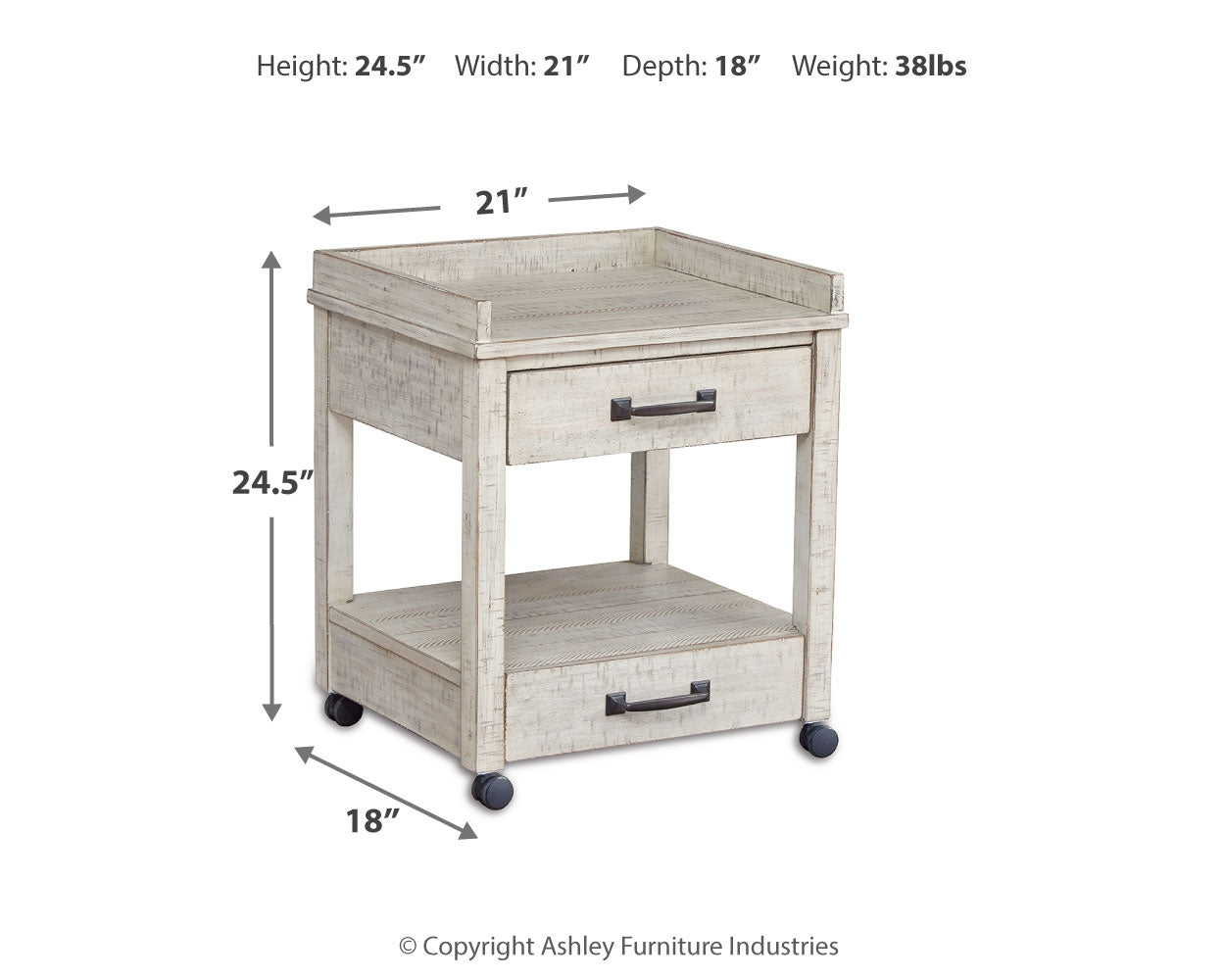 Carynhurst Home Office Desk, Bookcase and Printer Stand