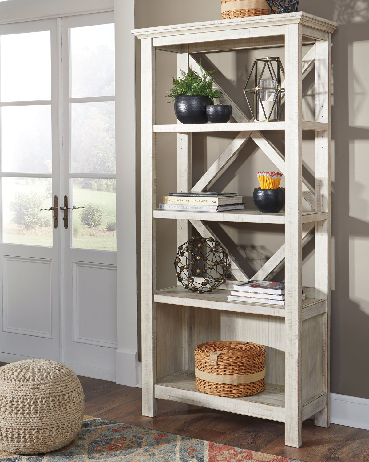 Best Deals Furniture - Ashley Furniture - Carynhurst 75" Bookcase - Large Bookcase / Whitewash - H755-17