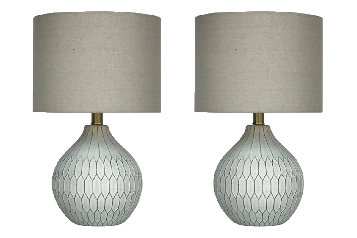 Best Deals Furniture - Ashley Furniture - Wardmont Table Lamp (Set of 2) - Table Lamp (Set of 2) / White - L180094X2