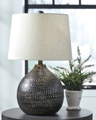 Best Deals Furniture - Ashley Furniture - Maire Table Lamp (Set of 2) - Table Lamp (Set of 2) / Black/Gold Finish - L207294X2