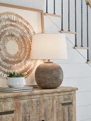 Best Deals Furniture - Ashley Furniture - Neavesboro 2-Piece Lamp Set - 2-Piece Lamp Set / Antique Brown/White - L207484X2
