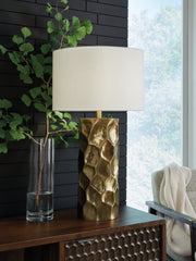 Best Deals Furniture - Ashley Furniture - Marshawn Table Lamp - Metal Table Lamp (1/CN) / Gold Finish - L207524
