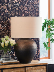 Best Deals Furniture - Ashley Furniture - Newgerhard Table Lamp - Metal Table Lamp (1/CN) / Brown/Black - L207644