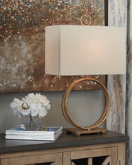 Best Deals Furniture - Ashley Furniture - Mahala Table Lamp (Set of 2) - Table Lamp (Set of 2) / Antique Gold Finish - L208124X2