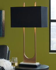 Best Deals Furniture - Ashley Furniture - Malana Table Lamp (Set of 2) - Table Lamp (Set of 2) / Brass Finish - L208254X2