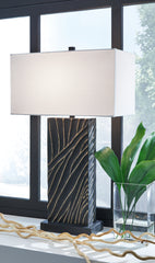 Best Deals Furniture - Ashley Furniture - Bartlen 2-Piece Lamp Set - 2-Piece Lamp Set / Black/Gold Finish - L235774X2