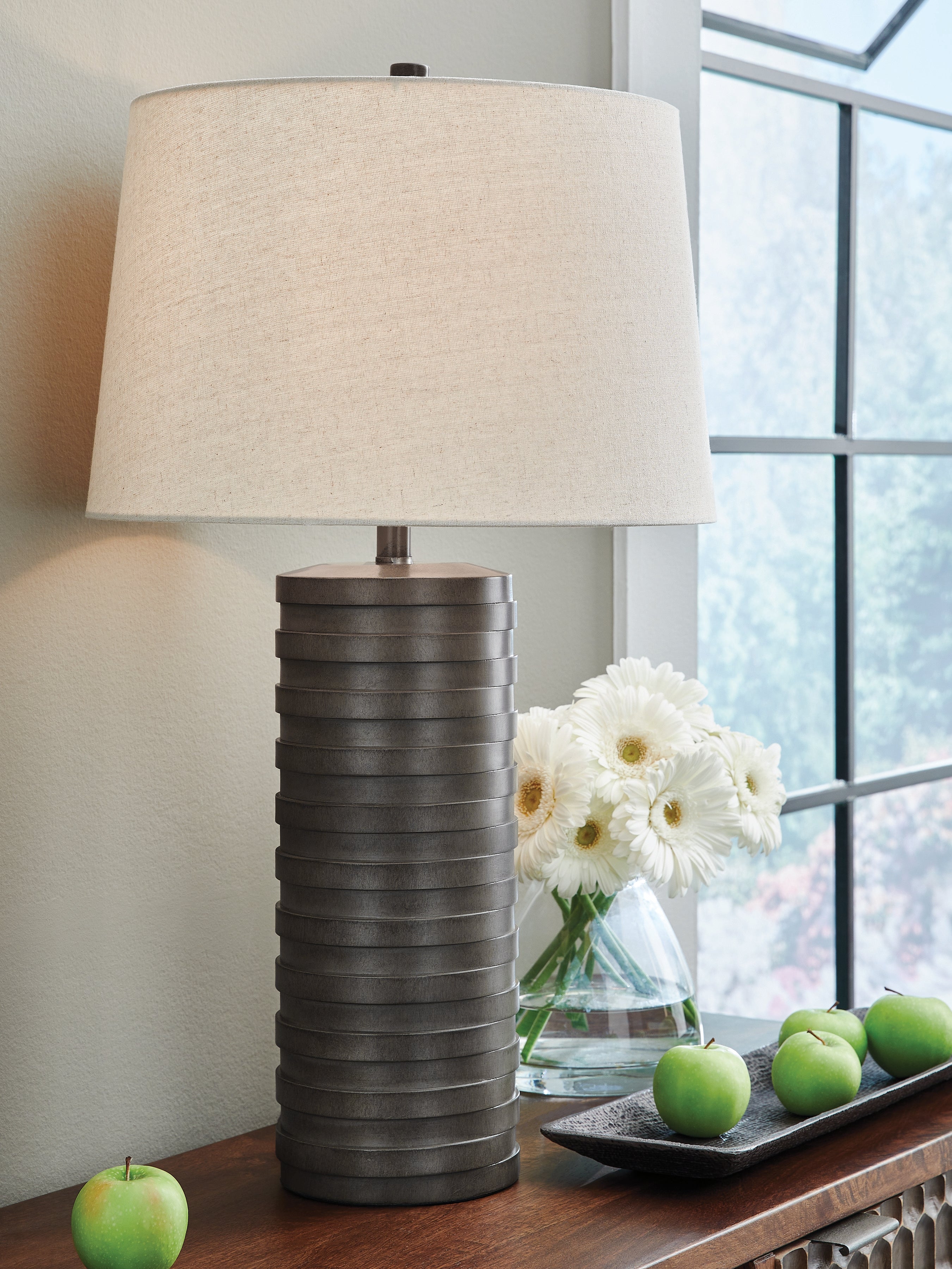 Best Deals Furniture - Ashley Furniture - Neilett Table Lamp (Set of 2) - Poly Table Lamp (Set of 2) - L243704