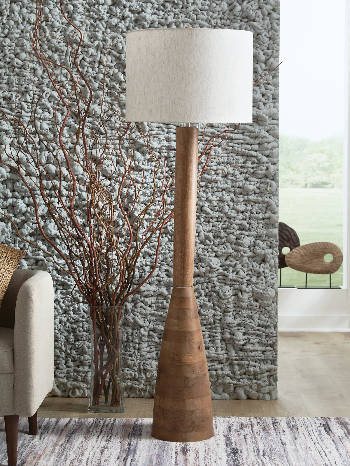 Best Deals Furniture - Ashley Furniture - Ailsa Floor Lamp - Wood Floor Lamp (1/CN) / Natural Brown - L329111