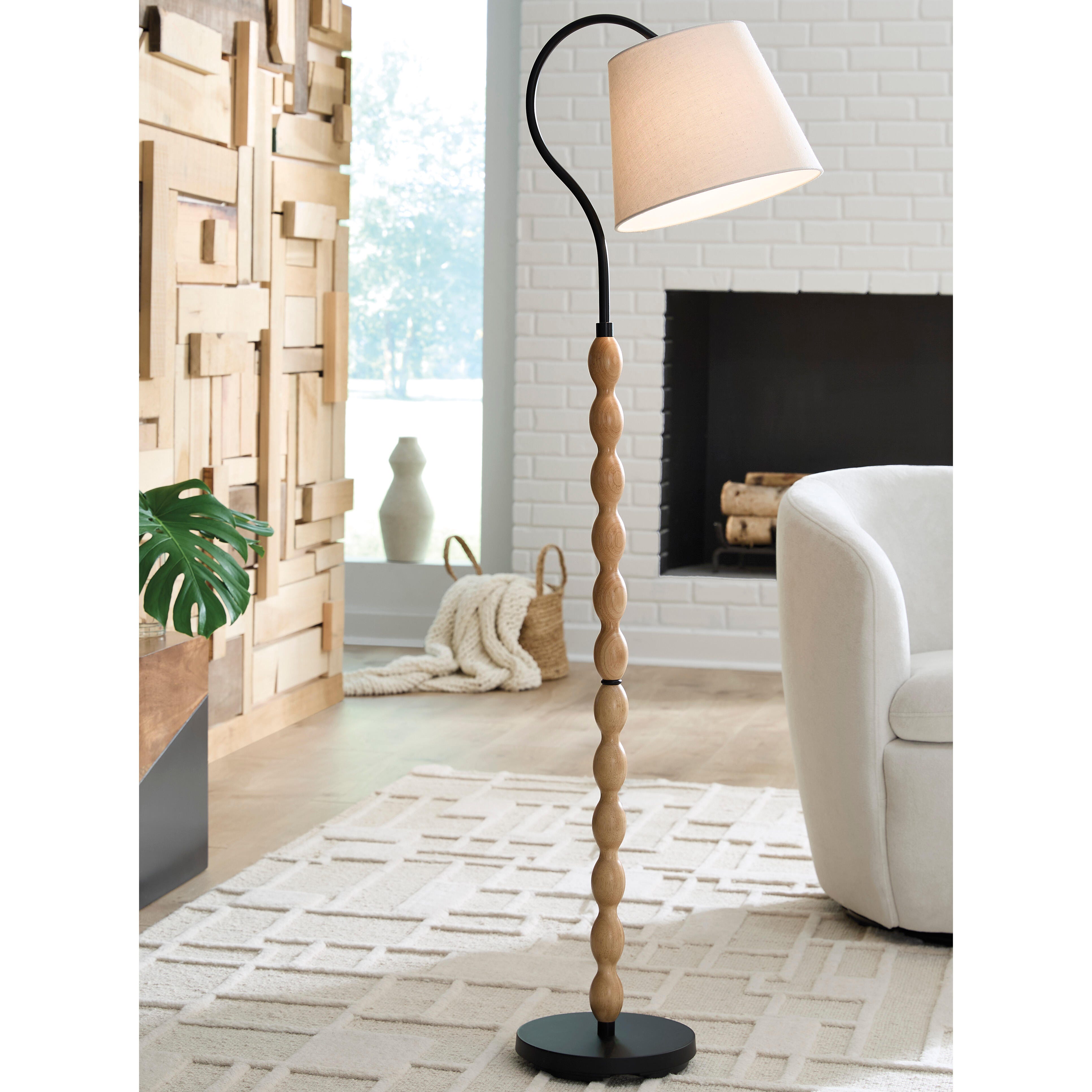 Best Deals Furniture - Ashley Furniture - Corinwell Floor Lamp - Wood Floor Lamp (1/CN) - L329131
