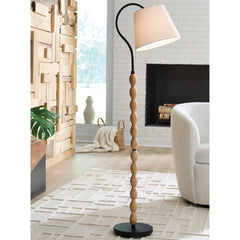 Best Deals Furniture - Ashley Furniture - Corinwell Floor Lamp - Wood Floor Lamp (1/CN) - L329131