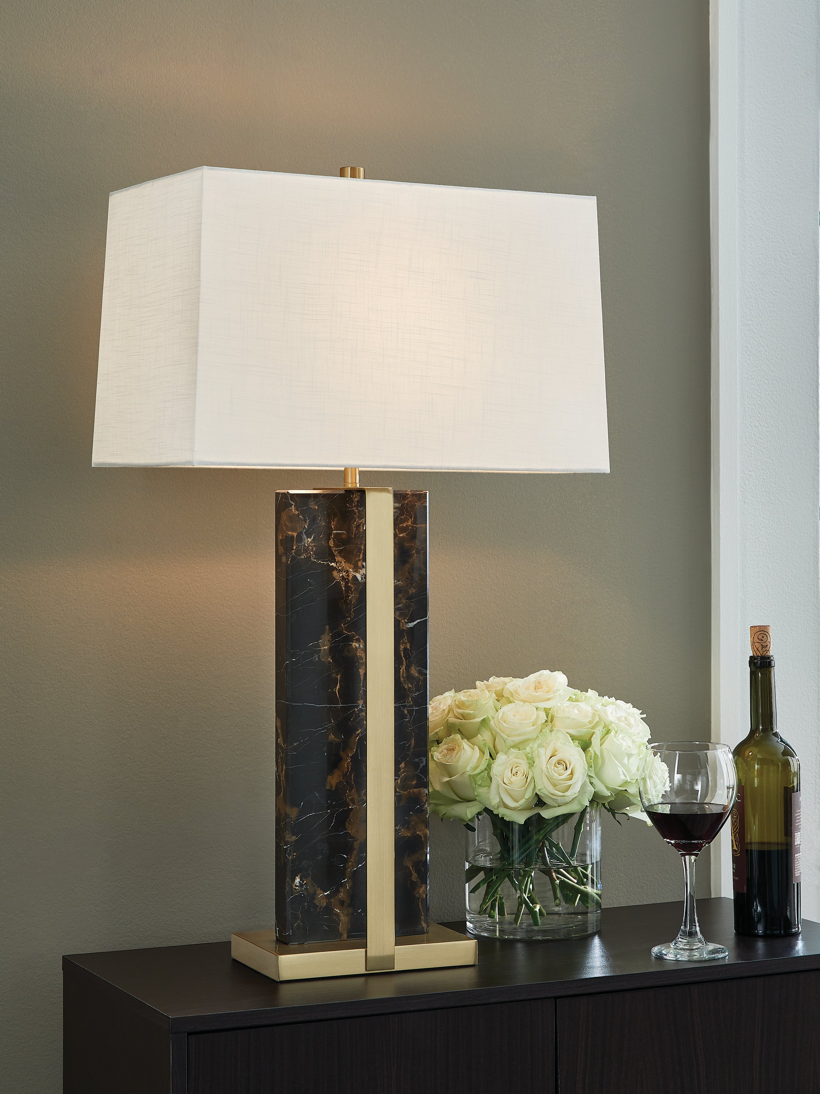 Best Deals Furniture - Ashley Furniture - Neonish Table Lamp - Marble Table Lamp (1/CN) - L428984