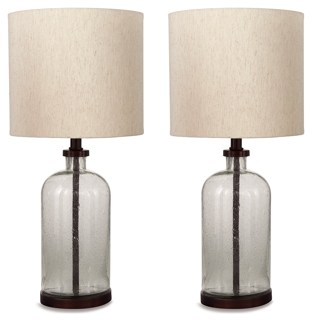 Best Deals Furniture - Ashley Furniture - Bandile Table Lamp (Set of 2) - Table Lamp (Set of 2) / Clear/Bronze Finish - L430674X2