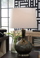 Best Deals Furniture - Ashley Furniture - Tenslow Table Lamp - Glass Table Lamp (1/CN) / Antique Black - L430844