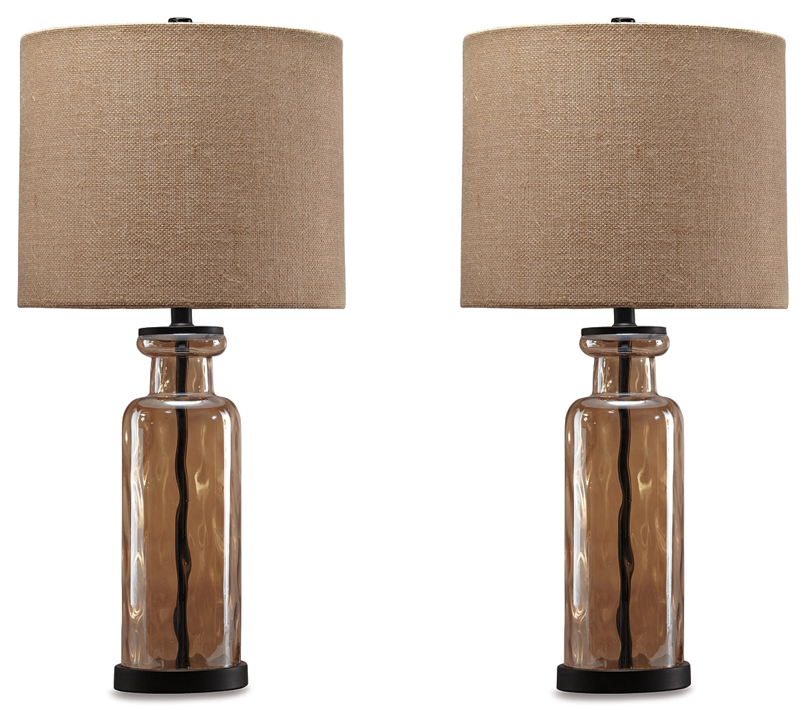 Best Deals Furniture - Ashley Furniture - Laurentia Table Lamp (Set of 2) - Table Lamp (Set of 2) / Champagne - L431414X2