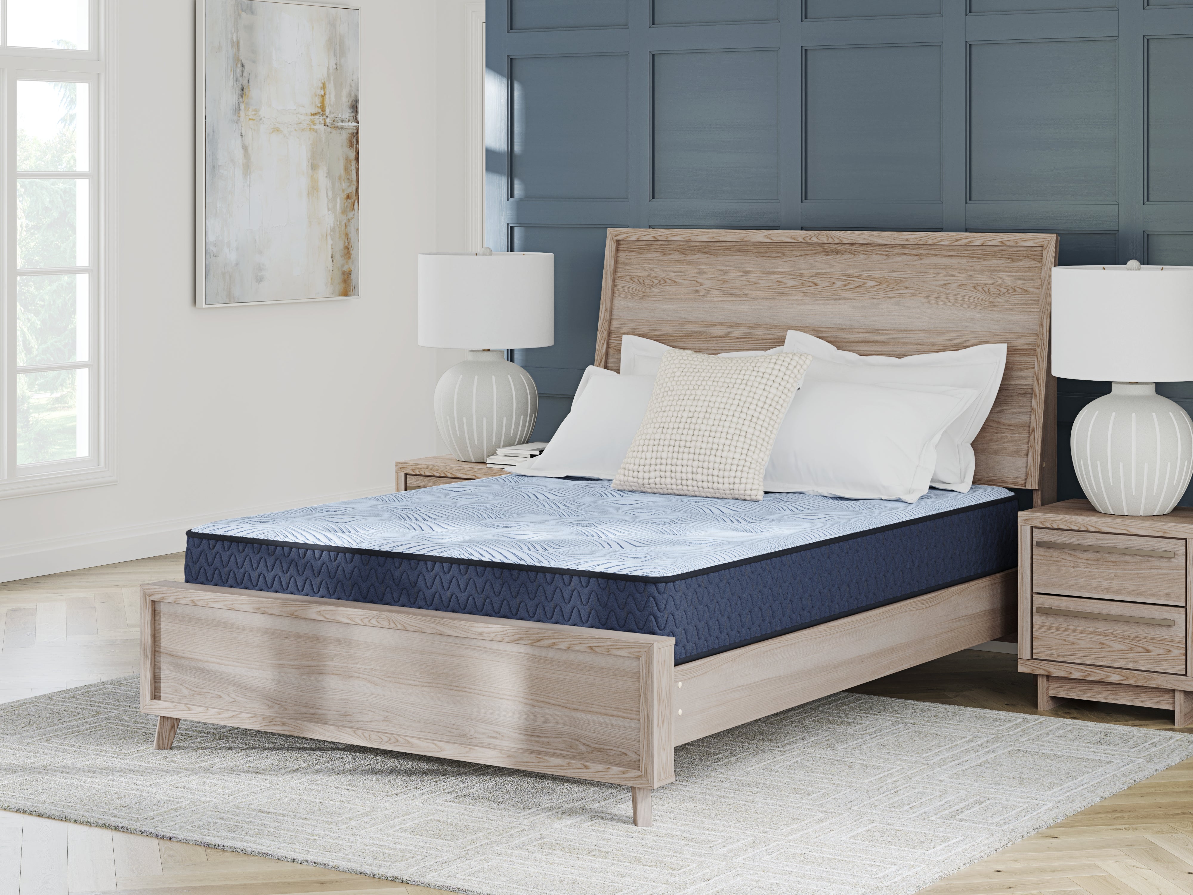 Best Deals Furniture - Ashley Furniture - Peak 2.0 10 Hybrid Mattresses - Queen / Light Blue - M20231