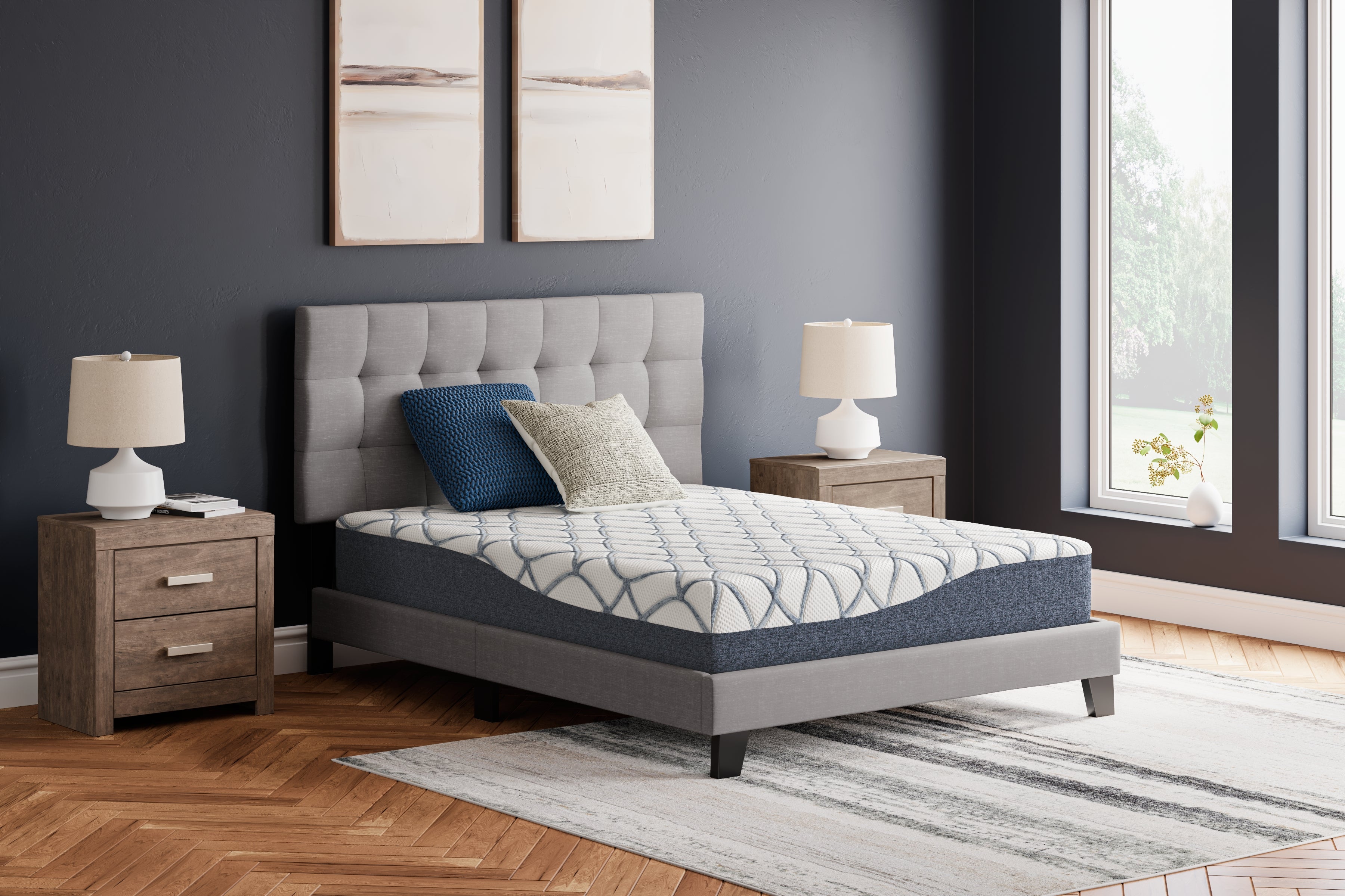 Best Deals Furniture - Ashley Furniture - 10 Inch Chime Elite 2.0 Mattresses - King / White/Blue - M42541