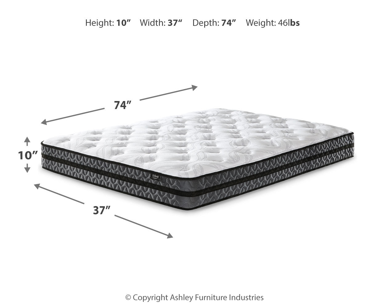 10 Inch Pocketed Hybrid Twin Mattress