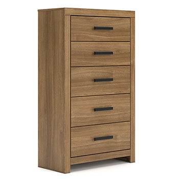 Best Deals Furniture - Ashley Furniture - Broachmyn Chest of Drawers - Five Drawer Chest / Auburn - PCB1116-46