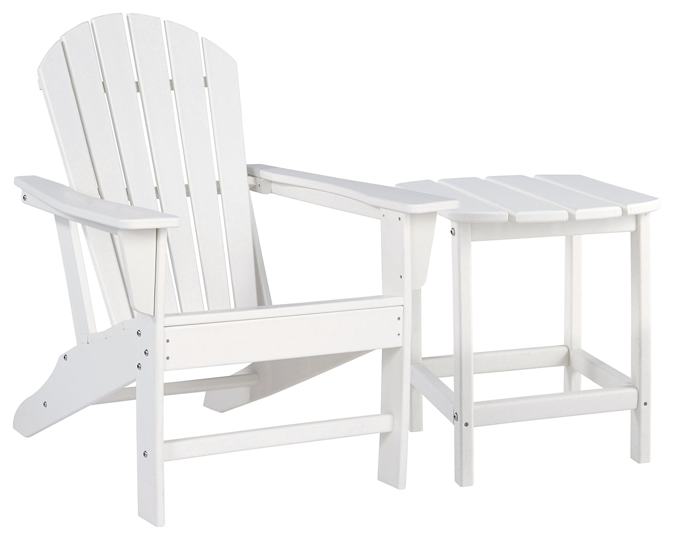 Best Deals Furniture - Ashley Furniture - Sundown Treasure Adirondack Chair with End Table - Adirondack Chair with End Table / White - P011P1