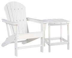 Best Deals Furniture - Ashley Furniture - Sundown Treasure Adirondack Chair with End Table - Adirondack Chair with End Table / White - P011P1