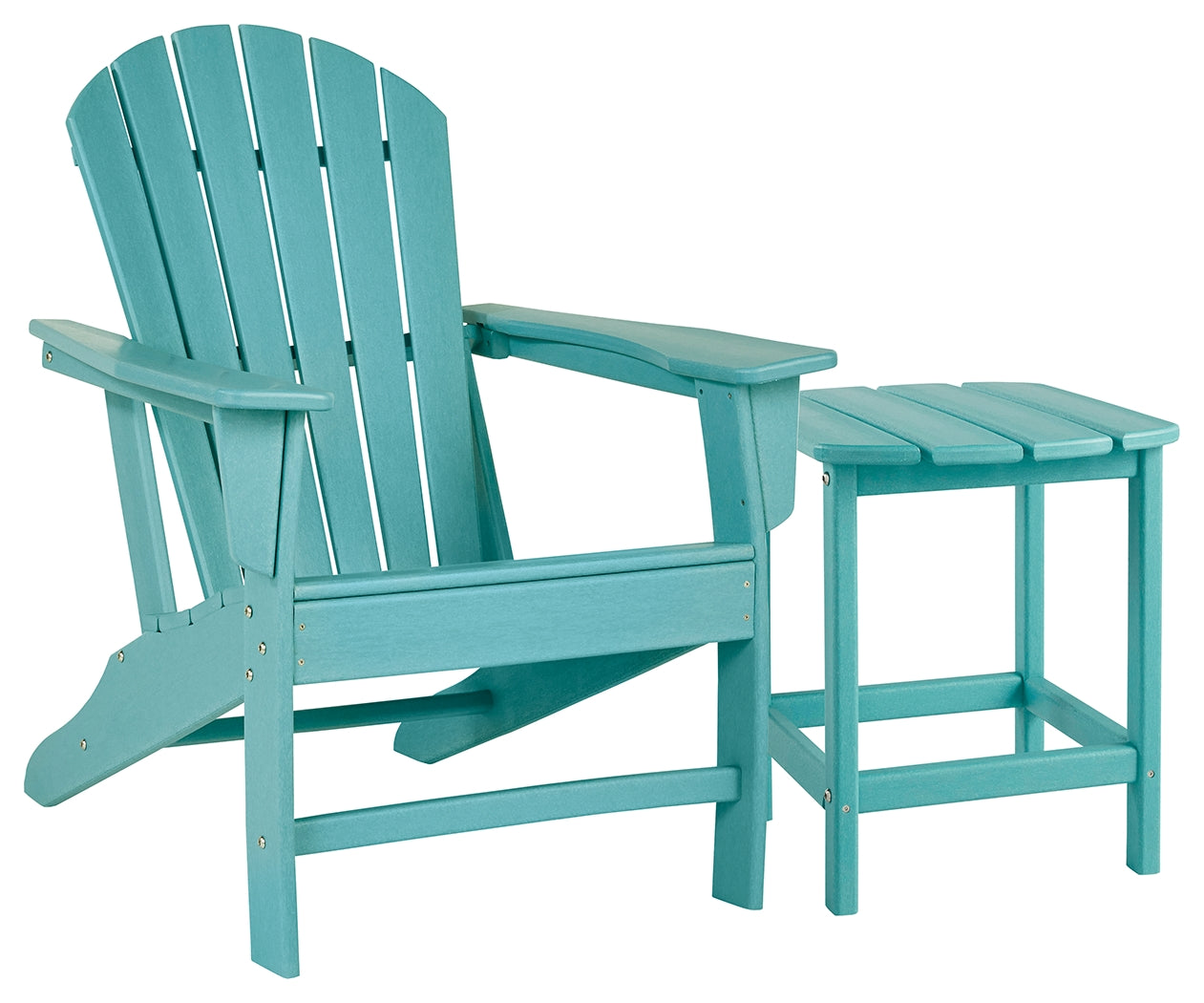 Best Deals Furniture - Ashley Furniture - Sundown Treasure Adirondack Chair with End Table - Adirondack Chair with End Table / Turquoise - P012P1