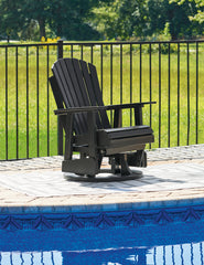 Best Deals Furniture - Ashley Furniture - Hyland wave Outdoor Swivel Glider Chair - Swivel Glider Chair / Black - P108-820