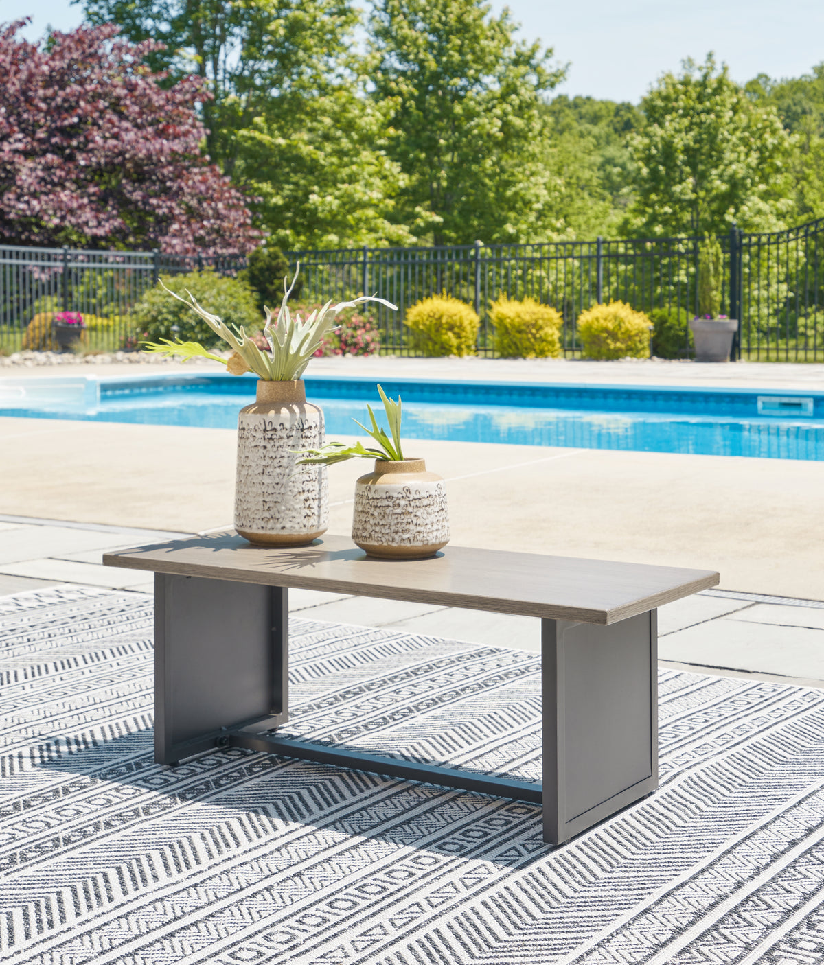 Best Deals Furniture - Ashley Furniture - Bree Zee Outdoor End Table - Rectangular End Table / Brown - P160-703