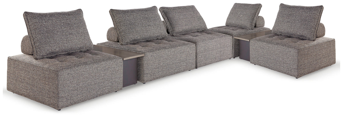 Best Deals Furniture - Ashley Furniture - Bree Zee 7-Piece Outdoor Modular Seating - 7-Piece Outdoor Modular Seating / Brown - P160P13