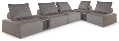 Best Deals Furniture - Ashley Furniture - Bree Zee 7-Piece Outdoor Modular Seating - 7-Piece Outdoor Modular Seating / Brown - P160P13