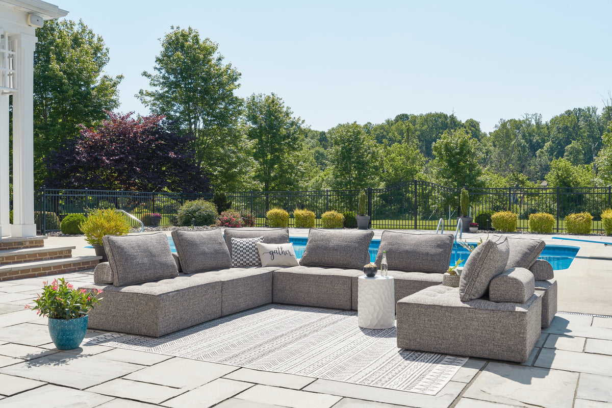 Best Deals Furniture - Ashley Furniture - Bree Zee 8-Piece Outdoor Sectional - 8-Piece Outdoor Sectional / Brown - P160P6