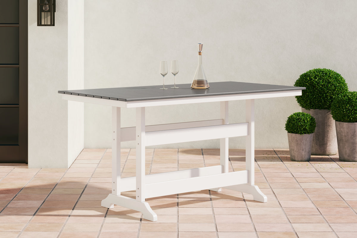 Best Deals Furniture - Ashley Furniture - Transville Outdoor Counter Height Dining Table - RECT COUNTER TABLE W/UMB OPT - P210-642