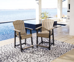 Best Deals Furniture - Ashley Furniture - Fairen Trail Outdoor Counter Height Bar Stool (Set of 2) - Barstool (Set of 2) / Black/Driftwood - P211-124