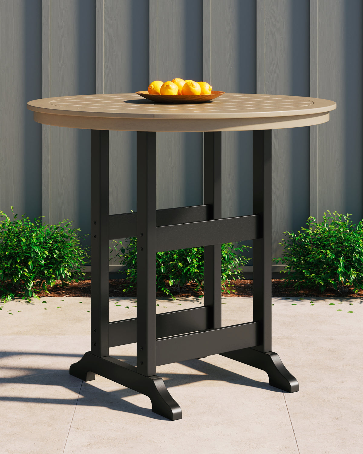 Best Deals Furniture - Ashley Furniture - Fairen Trail Bar Table - Round Bar Table w/UMB OPT - P211-613