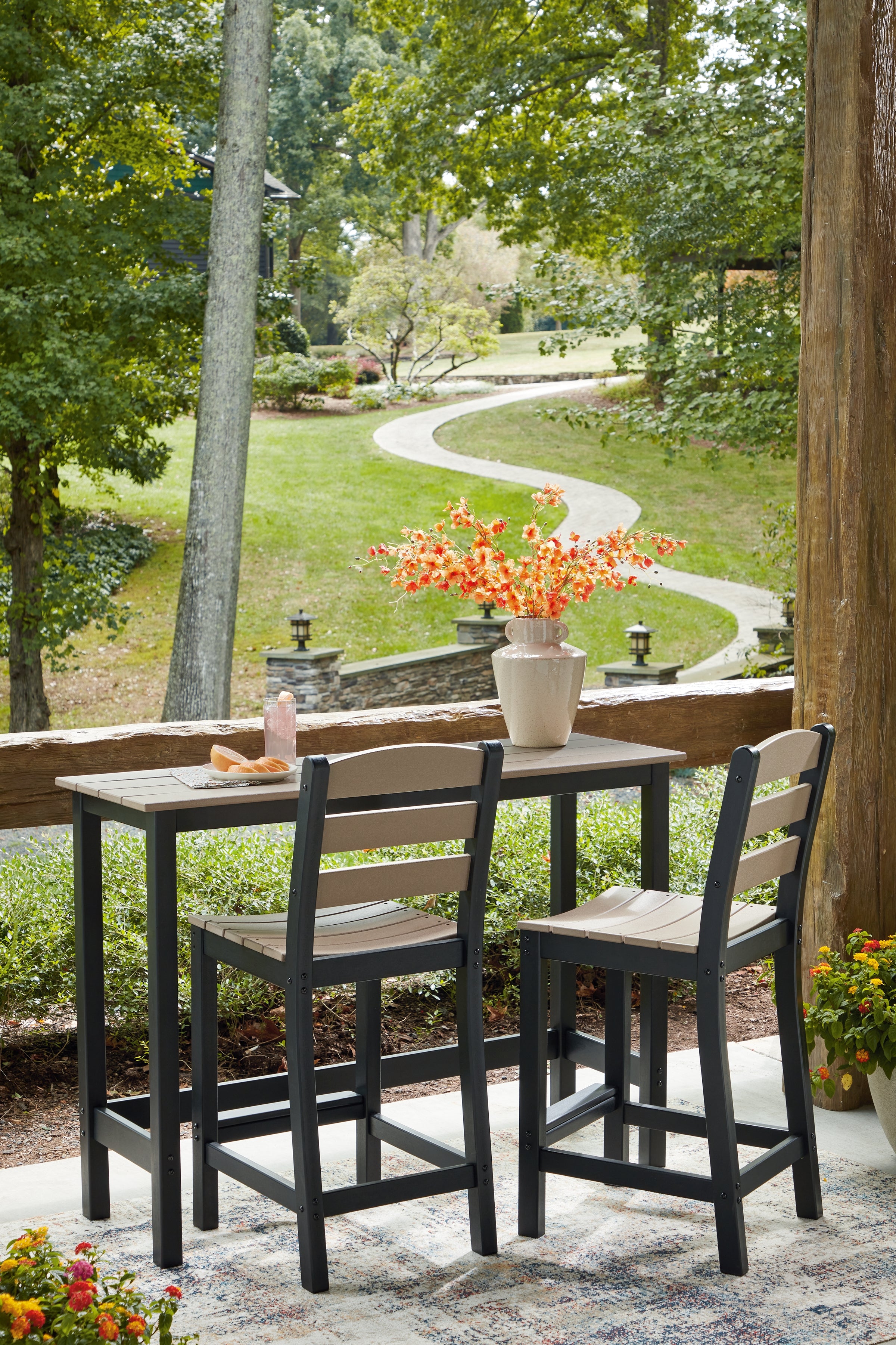 Shoreline Beach Outdoor Counter Table and 2 Barstools