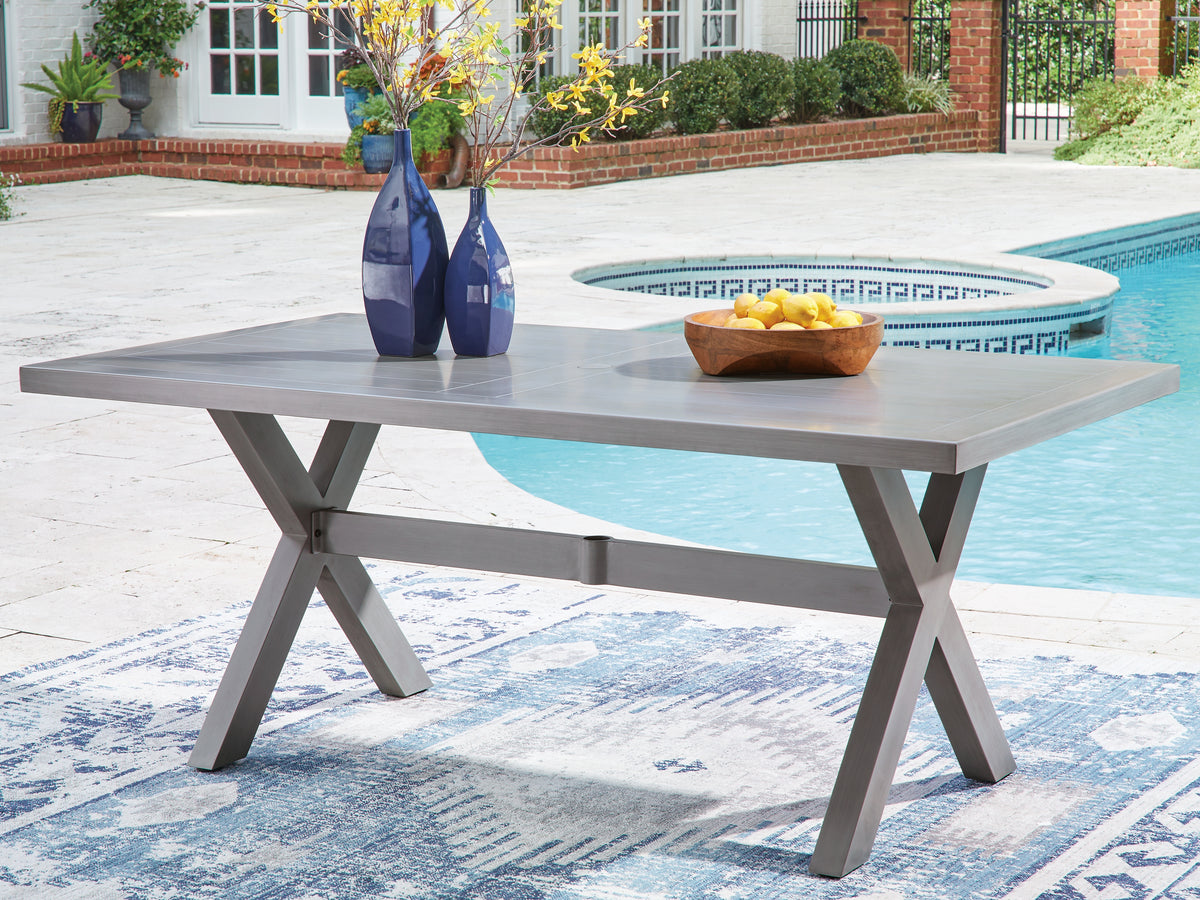 Best Deals Furniture - Ashley Furniture - Half Moon Beach Outdoor Dining Table - RECT Dining Table w/UMB OPT - PCP418-625