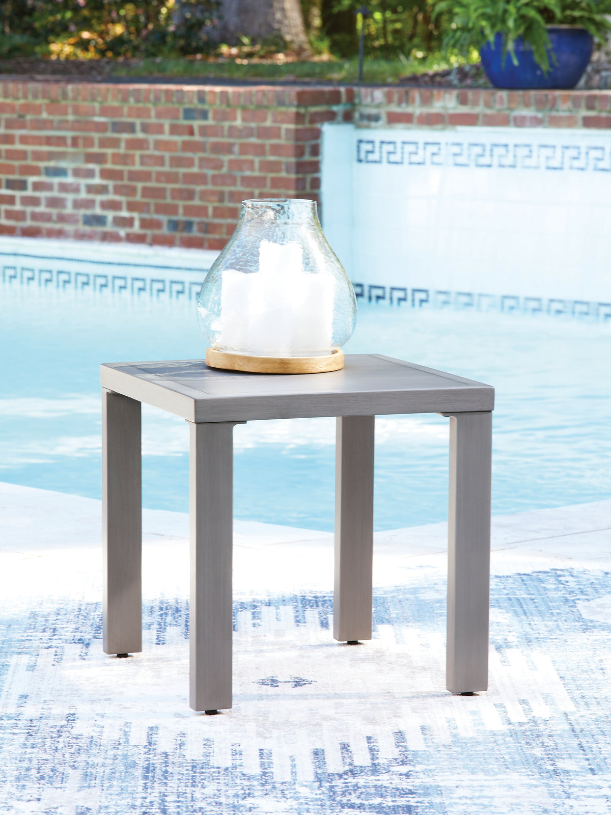 Best Deals Furniture - Ashley Furniture - Half Moon Beach Outdoor End Table - Square End Table - PCP418-702