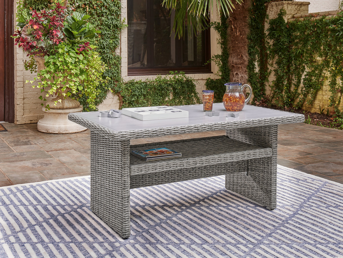 Best Deals Furniture - Ashley Furniture - Naples Beach Outdoor Multi-use Table - RECT Multi-Use Table / Light Gray - P439-625
