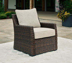 Best Deals Furniture - Ashley Furniture - Brook Ranch Outdoor Lounge Chair with Cushion - Lounge Chair w/Cushion (1/CN) / Brown - P465-820