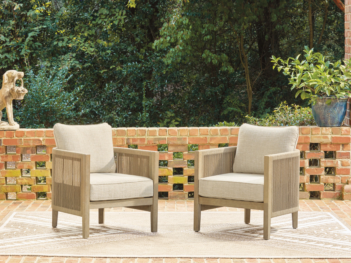 Best Deals Furniture - Ashley Furniture - Spooners Cove Outdoor Lounge Chair with Cushion (Set of 2) - Lounge Chair w/Cushion (Set of 2) - PCP469-820