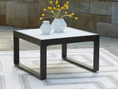 Best Deals Furniture - Ashley Furniture - Beachloft Outdoor Coffee Table - Square Cocktail Table / Black/Gray - P490-708