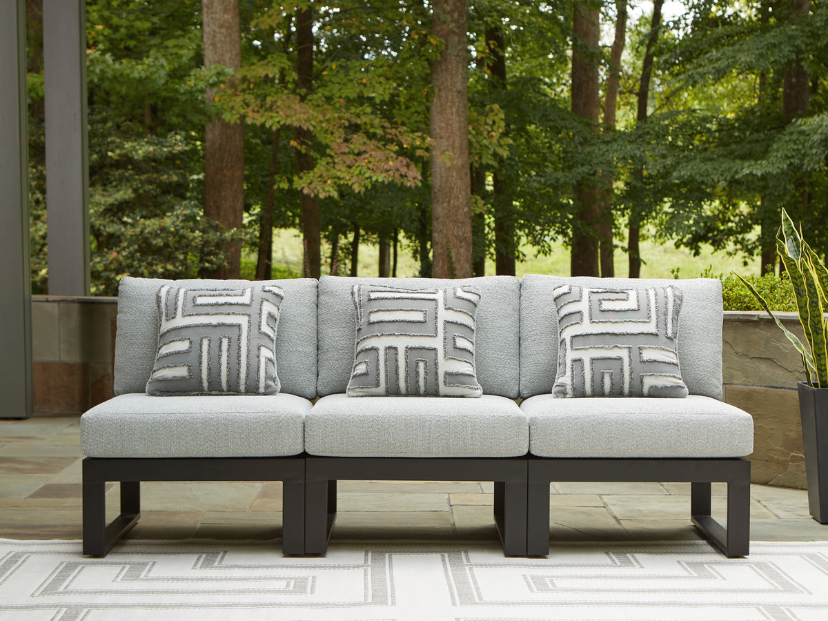 Best Deals Furniture - Ashley Furniture - Beachloft 3-Piece Outdoor Sectional - 3-Piece Outdoor Sectional / Black/Gray - P490P6