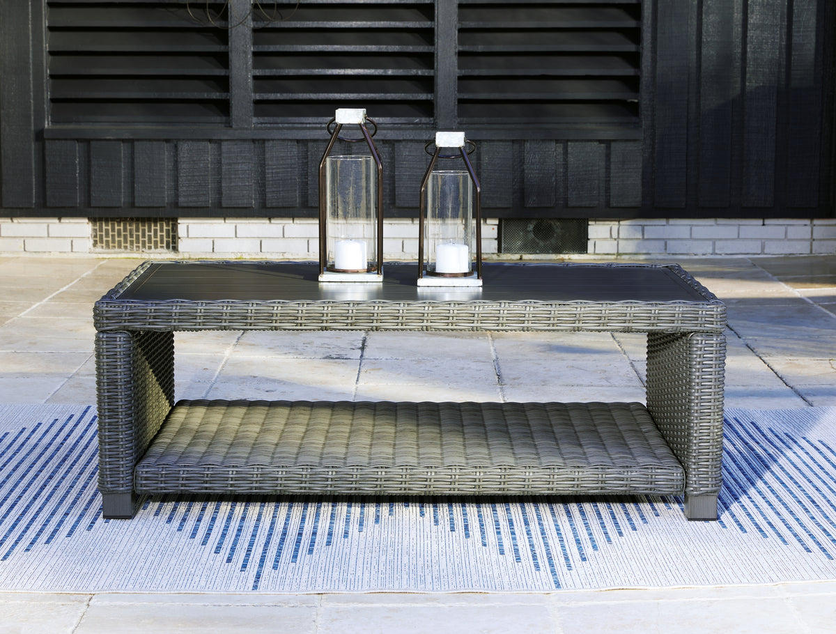 Best Deals Furniture - Ashley Furniture - Elite Park Outdoor Coffee Table - Rectangular Cocktail Table / Gray - P518-701