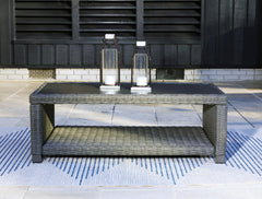 Best Deals Furniture - Ashley Furniture - Elite Park Outdoor Coffee Table - Rectangular Cocktail Table / Gray - P518-701