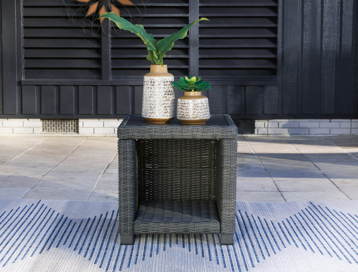 Best Deals Furniture - Ashley Furniture - Elite Park Outdoor End Table - Square End Table / Gray - P518-702
