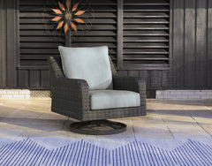 Best Deals Furniture - Ashley Furniture - Elite Park Outdoor Swivel Lounge with Cushion - Swivel Lounge w/ Cushion / Gray - P518-821