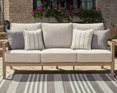 Best Deals Furniture - Ashley Furniture - Hallow Creek Outdoor Sofa with Cushion - Sofa with Cushion / Driftwood - P560-838