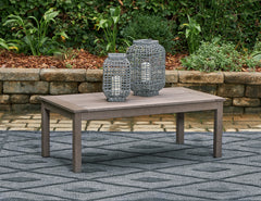 Best Deals Furniture - Ashley Furniture - Hillside Barn Outdoor Coffee Table - Rectangular Cocktail Table / Brown - P564-701