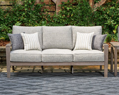 Best Deals Furniture - Ashley Furniture - Hillside Barn Outdoor Sofa with Cushion - Sofa with Cushion / Gray/Brown - P564-838