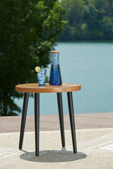 Best Deals Furniture - Ashley Furniture - Horizon Hall Outdoor End Table - Round End Table / Two-tone Brown - P572-706